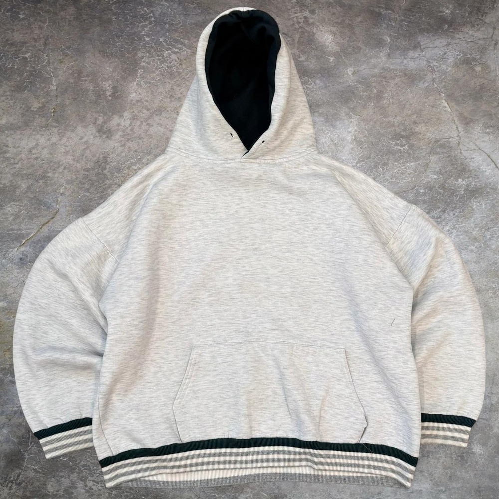 Vintage Hill Made In USA Grey Boxy Fit Pullover Hoodie Men's Size XL 80s 90s VTG